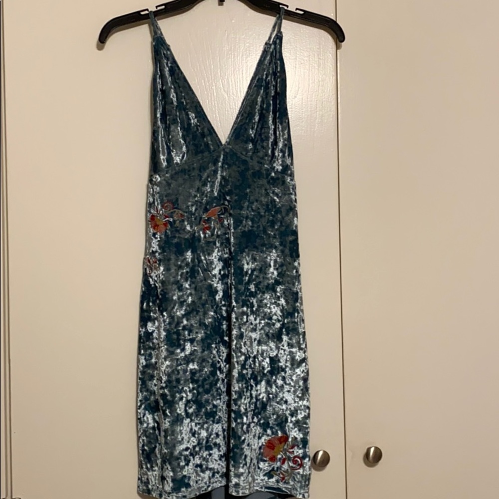 Blue velvet dress